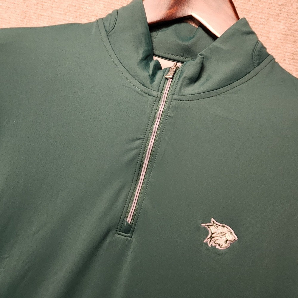 Johnnie-O Pullover Mens Large Green‎ Quarter Zip Performance Wildcat Logo